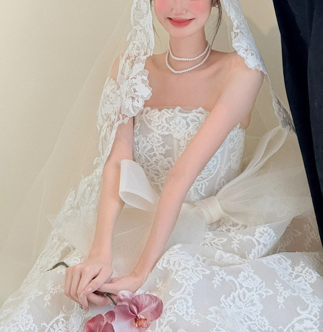 girlhomeshops- Exquisite Lace Long Wedding Dress gh5964