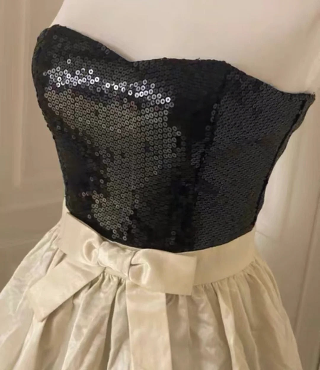 ✨Robe de princesse blanche rétro brillante et élégante à paillettes, robe de soirée d'anniversaire ~ 🖤 gh4268