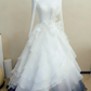 Formal Dress White-Blue Gradient Tulle High-Neck Long-Sleeve Tiered Train Gown Wedding Dress  gh6390