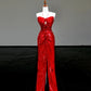 Girlhomeshops-Red sexy suspenders elegant long sequined prom dress evening dress party dress gh5123