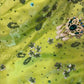 Robe de soirée longue en satin et tulle, style vintage, verte, exquise, perlée, motif floral, gh4433