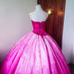 Girlhomeshops - Robe de bal longue en tulle rose à perles et ombré, longueur au sol, gh5301