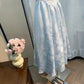 Hellblaues elegantes Heimkehrkleid für Mädchen, lang, Satin, Ballkleid, Abendkleid, Partykleid, Geburtstagskleid, Brautjungfernkleid, gh4544