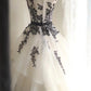 Black Swan Lace Floral Long Tulle Princess Ball Gown Evening Gown Wedding Dress gh4324