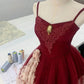Green/Red Sweet Cute Elegant Pretty Spaghetti Strap Short Chiffon Homecoming Dress Prom Dress Evening Dress Party Dress gh4192