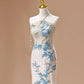 Robe de soirée longue blanche luxueuse, magnifique, brillante, unique, élégante, exquise, florale, perles de bambou, paillettes, bretelles, robe de bal, robe de réception de mariage, robe de bal gh4026