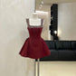 Black/White/Burgundy Beaded beautiful princess Homecoming Dress Short Satin Ball Gown Evening Gown Birthday Gown gh4522