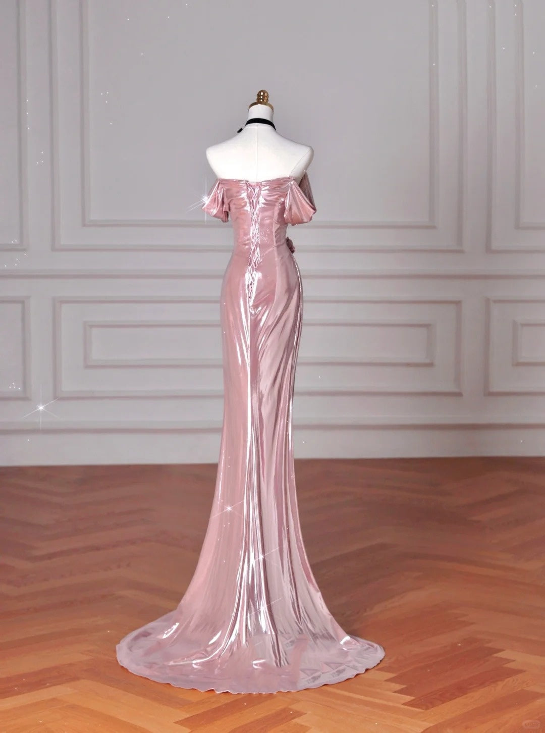 Rosa Schöne Elegante Satin Lange Meerjungfrau Schlank Bodenlangen Ballkleid Abendkleid Ballkleid gh4204
