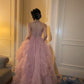 Pink shiny elegant long graduation gown evening gown gh6815