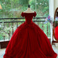 Girlhomeshops - Burgunderrot, elegant, Retro, lang, Samt, Quinceanera-Kleid, Ballkleid, Abschlussballkleid, Prinzessinnenkleid, gh5005