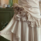 Stunning Champagne Sweet Cute Short Irregular Floral and Irregular Hem Chiffon Satin Homecoming Dress Evening Dress Birthday Party Dress Prom Dress Prom Dress gh3923