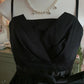 Robe de soirée courte en mousseline de soie noire, mignonne et exquise, avec nœud papillon en dentelle, robe de bal, robe d'anniversaire, robe de bal, gh3922