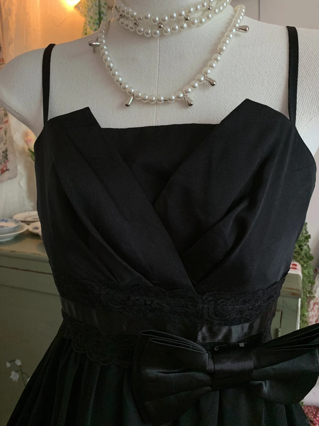 Robe de soirée courte en mousseline de soie noire, mignonne et exquise, avec nœud papillon en dentelle, robe de bal, robe d'anniversaire, robe de bal, gh3922