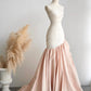 girlhomeshops- Vintage Pink-White Contrast Ruched Strapless Mermaid Long Evening Gown gh6091