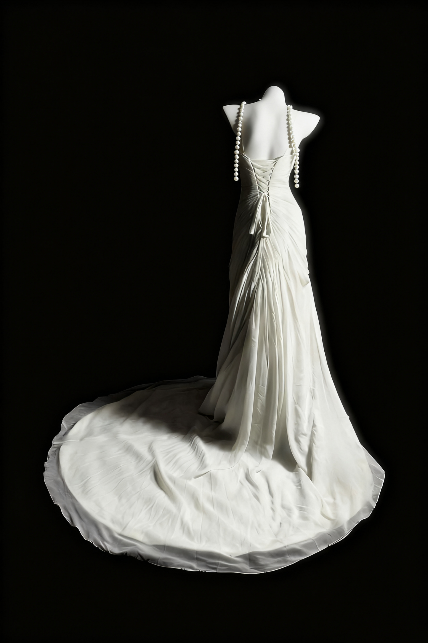 girlhomeshops – Weißes, zart besticktes, langes Tüll-Hochzeitskleid gh6286
