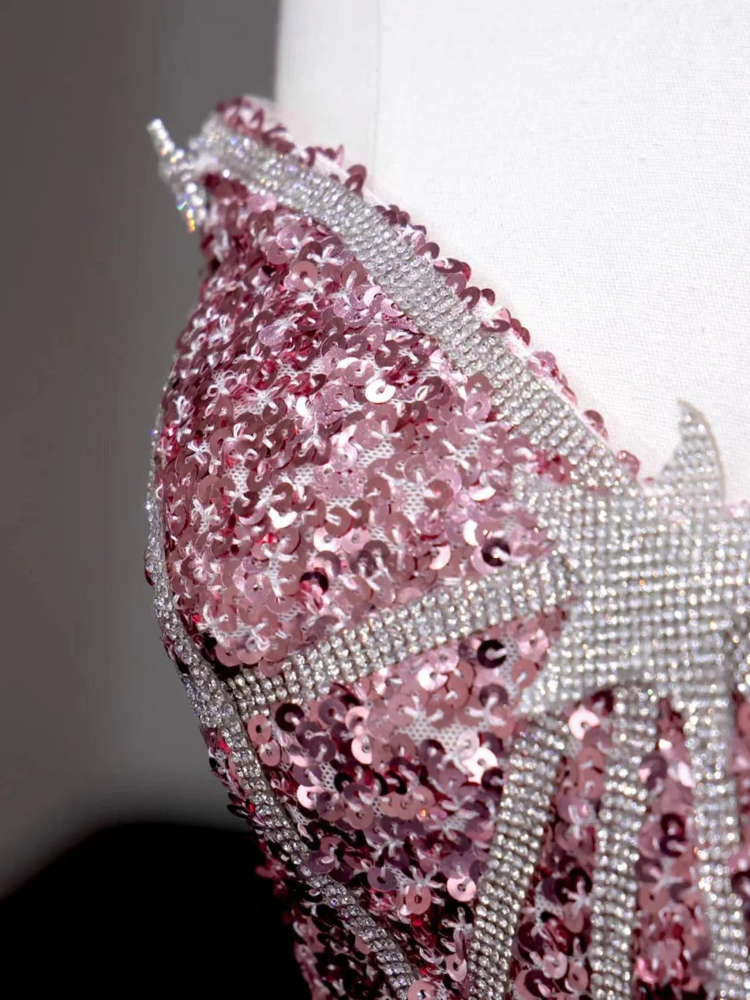 Girlhomeshops -Pink shiny gorgeous long sequin prom dress evening dress party dress gh5118
