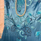 Robe de soirée longue en satin bleu à fleurs, élégante, robe de demoiselle d'honneur, gh4464