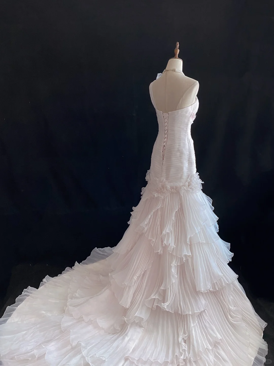 Blush Pink One-Shoulder Long Romantic Gown, Fitted Waist & Bodycon Slim Fit, Sexy Style, Wedding Dress & Bridal Gown gh8136