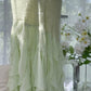 Grünes glänzendes Rüschen-langes Pailletten-Ballkleid-Abendkleid-Partykleid gh4319