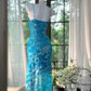 Blaues funkelndes Ballkleid, langes Chiffon-Ballkleid, Abendkleid, Geburtstagskleid, Hochzeitskleid, gh4528