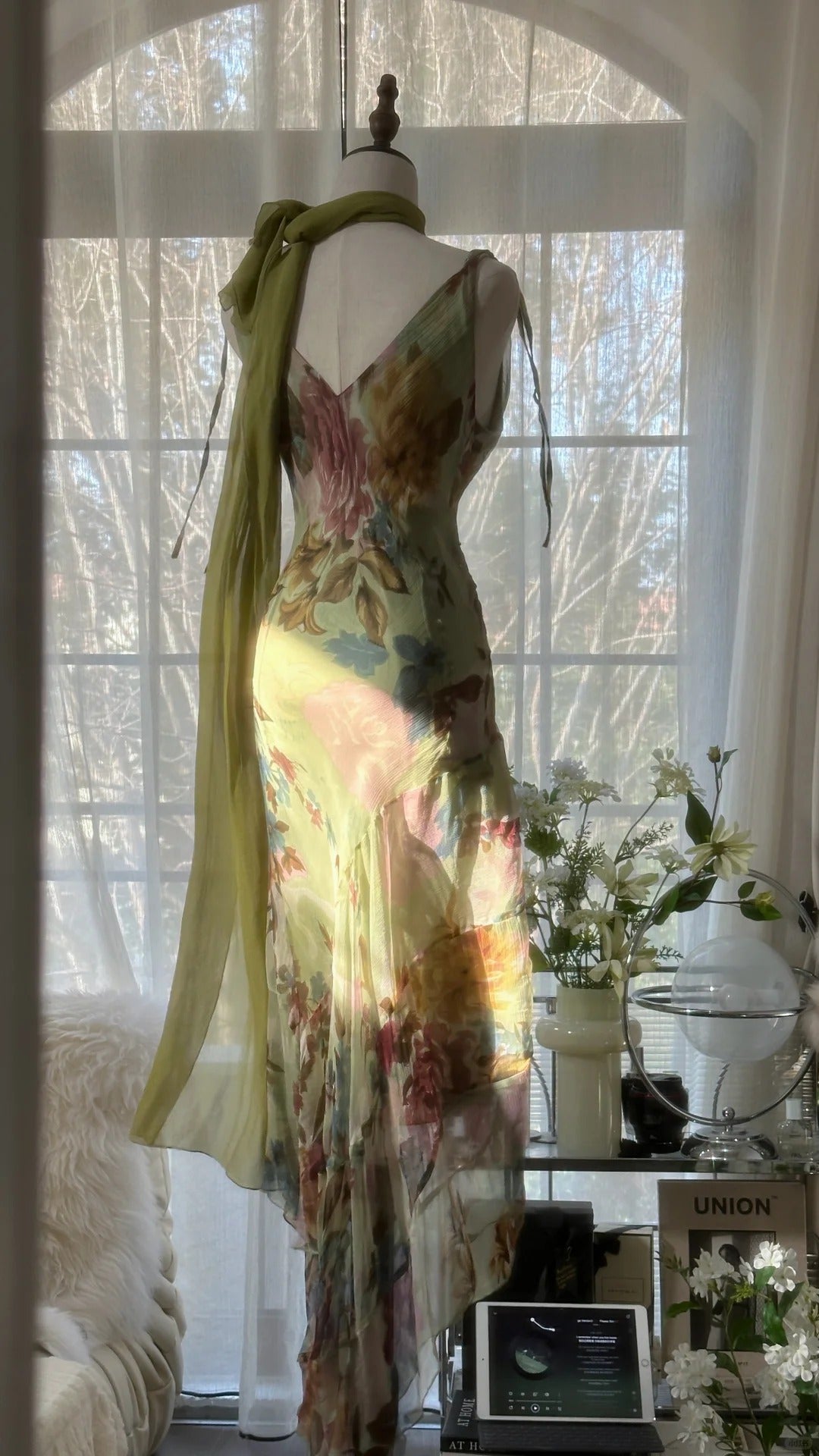 Grün Romantisch Farbverlauf Mode Elegant Exquisite Perlenbesatz Langes Chiffon Ballkleid Abendkleid Geburtstags-/Hochzeitsgast-/Feiertagspartykleid Ballkleid Valentinstags-Date-Kleid gh4030
