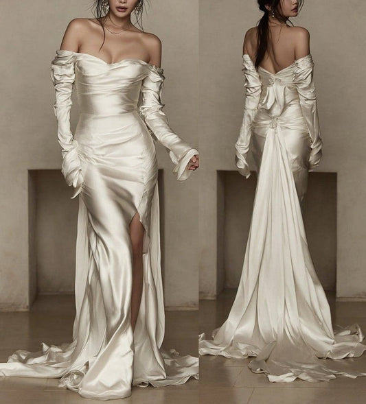 girlhomeshops-Elegant satin long Prom dress gh6227