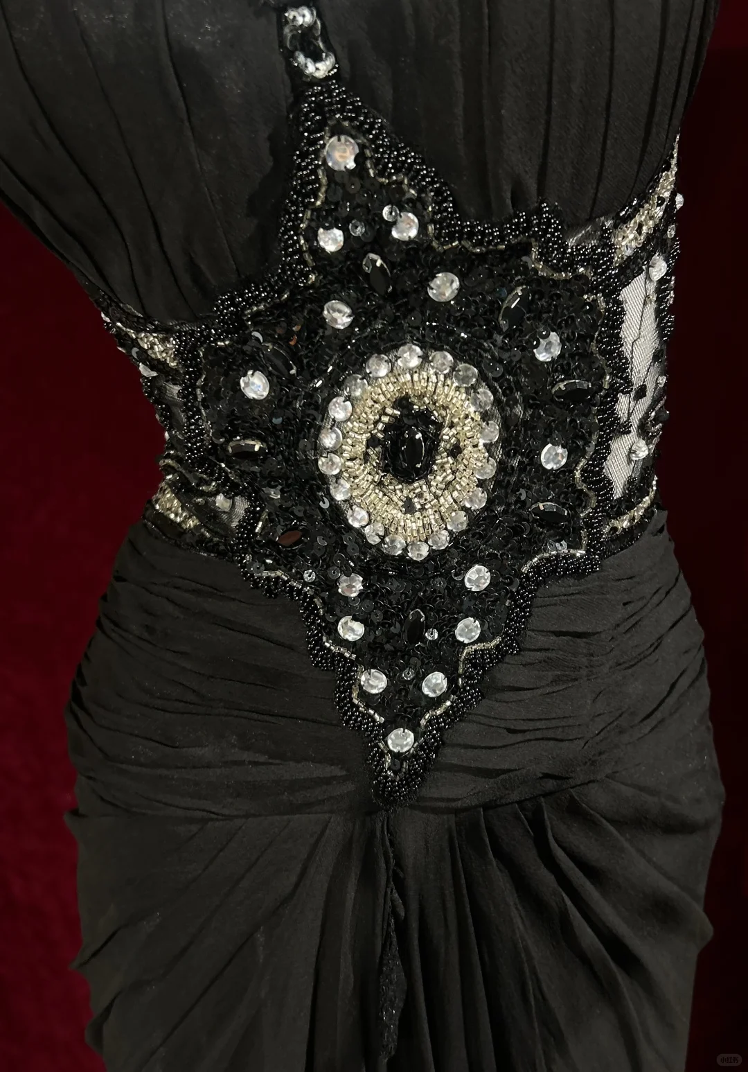 ✨Girlhomeshops-Black Halter Beaded Mermaid Gown Chiffon Lace Gatsby Style gh10148