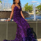 Purple Fashion Sexy Shiny Backless Long Floor Length Train Sequined Ball Gown, Evening Gown, Party Dress gh3927