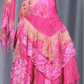 ✨Girlhomeshops-Spaghetti Strap Beaded Floral Dress, Fuchsia Irregular Ruffle Midi Evening Gown gh9940