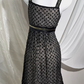 Vintage Black Polka Dot Prom & Evening Party Dress, Spaghetti Strap, Square Neck, Fitted Waist Silhouette gh8571