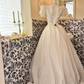 Ivory Puff Sleeve Square Neck Waist-Cinched Full Flared Skirt Elegant Classic Romantic Dress, Wedding Gown gh7746