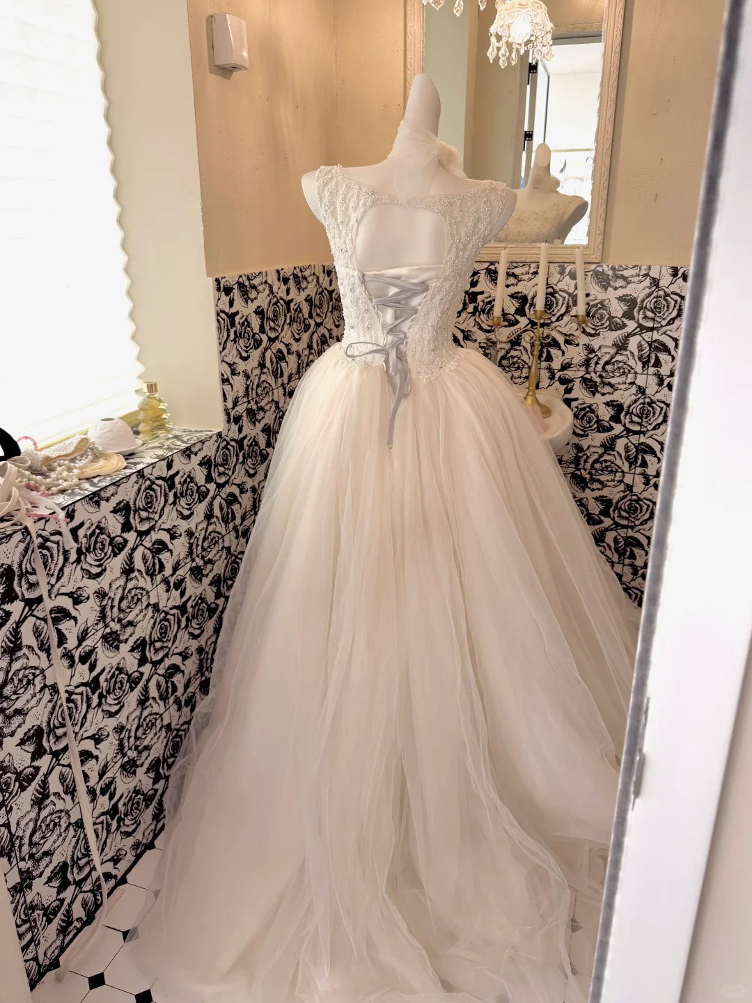 Ivory Sleeveless Beaded Exquisite Classic Cinched Waist Voluminous Skirt Long Romantic Dress, Wedding Gown gh7801