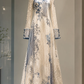 ✨Girlhomeshops-Chinese Style Blue White Floral Qipao Lace Evening Gown gh10343