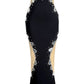 Schwarzes, glamouröses langes Abendkleid mit exquisiter Perlenstickerei gh6877