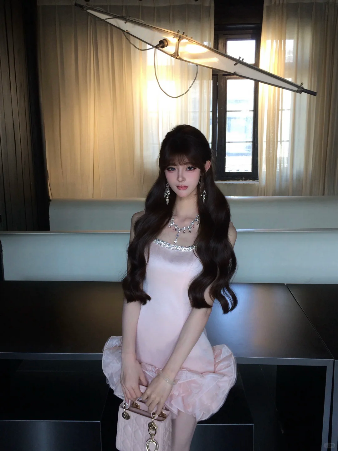Women Sweet Light Pink Strapless Homecoming Dress Rhinestone Trim Satin Bodycon Organza Ruffle Short Party Dress gh9428