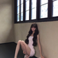 Women Elegant White Strapless Homecoming Dress Ruched Twist Front Bodycon Short Party Dress gh9424