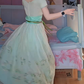 Vintage Light Green Square Neck Fitted Waist Flared Prom & Evening Party Dress gh8501