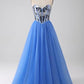Blue/light pink/pink/black Shiny Sequins BlueTulle Sweetheart Formal Evening Dresses Long Prom Dresses gh2246