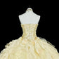 girlhomeshops-Gelbes langes, formelles Ballkleid aus Tüll im Prinzessinnenstil, Geburtstagskleid, Abschlusskleid gh6137