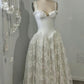 Vintage Dress, Lace Tulle Long Dress gh6547