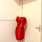 Red One‑Shoulder Satin Fitted Sheath Sexy Short Homecoming Dress gh9146