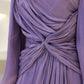 Robe de soirée bordeaux à manches longues, coupe trapèze, robe de bal, gh4317