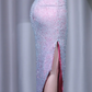 ✨Girlhomeshops-Pink Blue Ombre Sequin Spaghetti Strap Midi Prom Gown with High Slit gh10080
