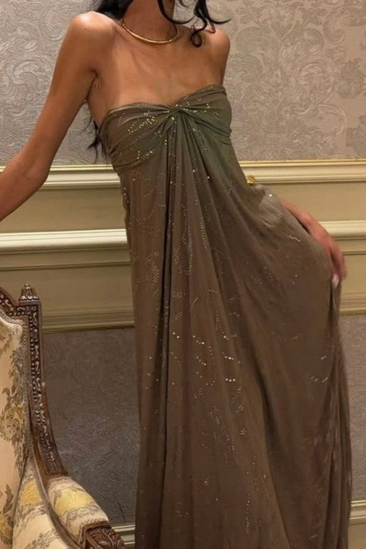 Matcha Grün Süße Exquisite Perlen Lange Chiffon Elegante Bodenlangen Ballkleid Abendkleid Party Kleid Prom Kleid gh3771