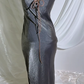 Sexy Dark Gray Sleeveless Satin Prom & Evening Party Dress, Fitted Waist Slim Bodycon Silhouette gh8549
