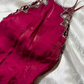 Sexy Vintage Long Prom & Evening Party Dress, Fuchsia Tone, Spaghetti Straps, Fitted Waist Slim Silhouette gh8588