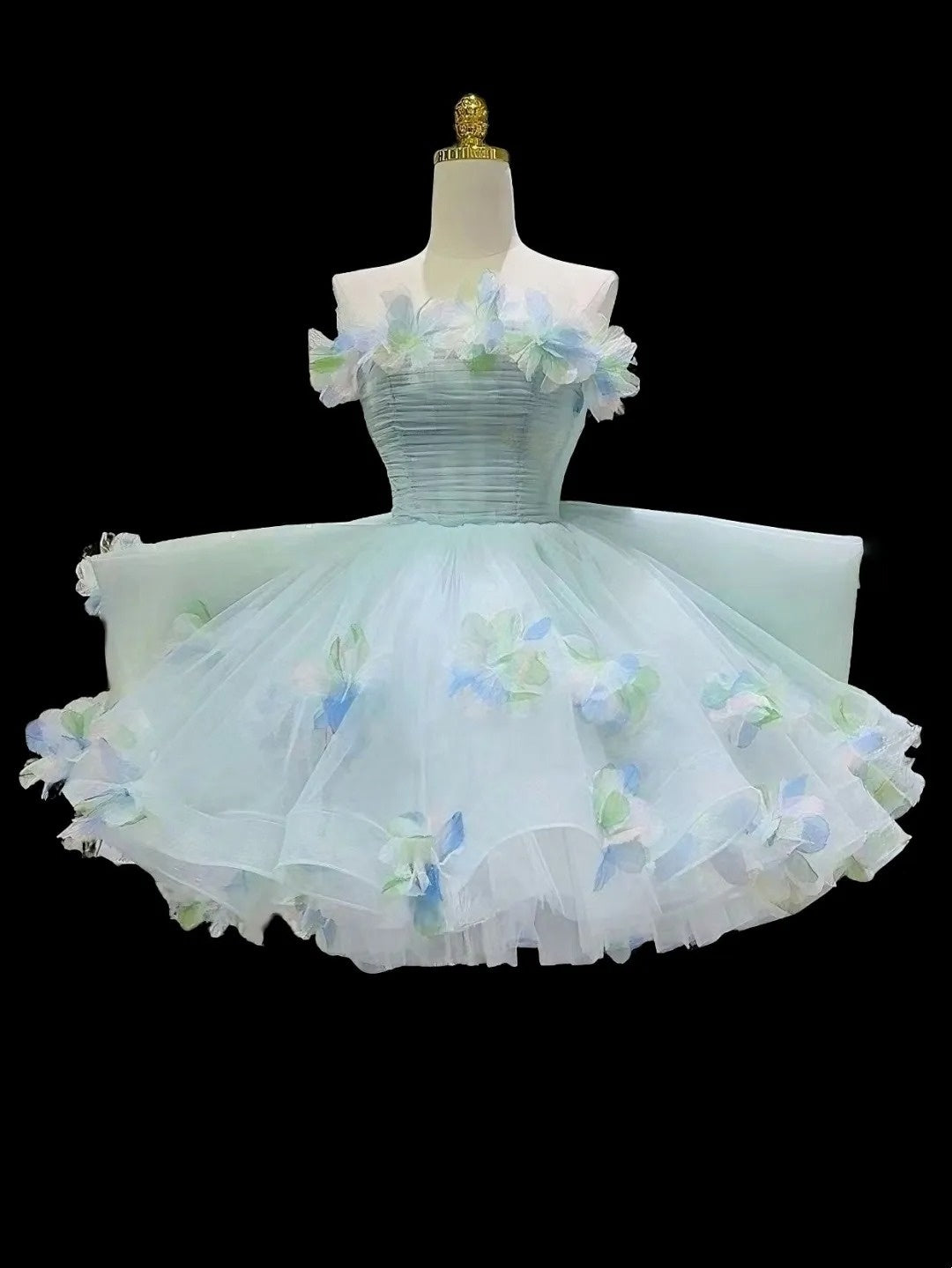 Robe courte en tulle à fleurs pour la rentrée scolaire, robe d'anniversaire, robe de soirée gh6850
