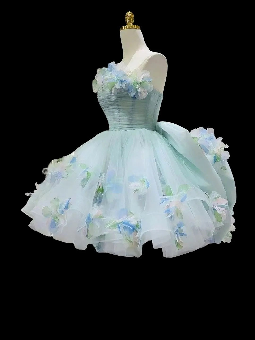 Robe courte en tulle à fleurs pour la rentrée scolaire, robe d'anniversaire, robe de soirée gh6850