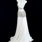 Luxury Vintage Off White Halter Sequin Fitted Waist Elegant Prom & Evening Party Dress gh8492