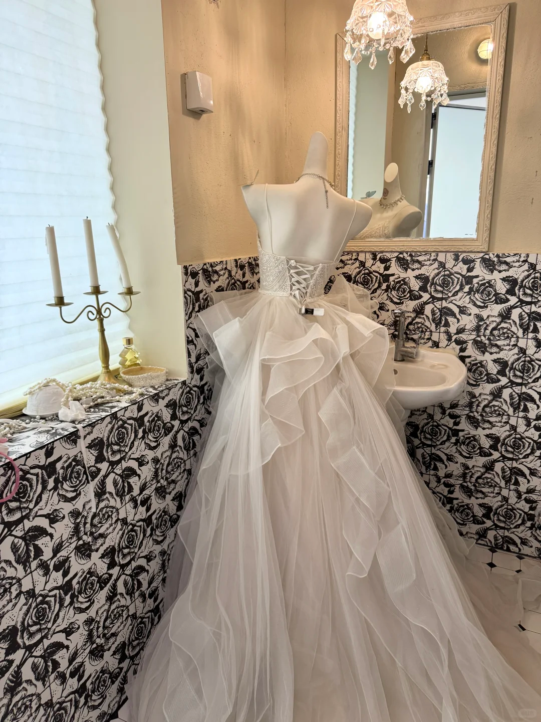 Ivory Spaghetti Strap Waist-Cinched Multi-Layer Voluminous Skirt Long Elegant Romantic Dress, Wedding Gown gh7590